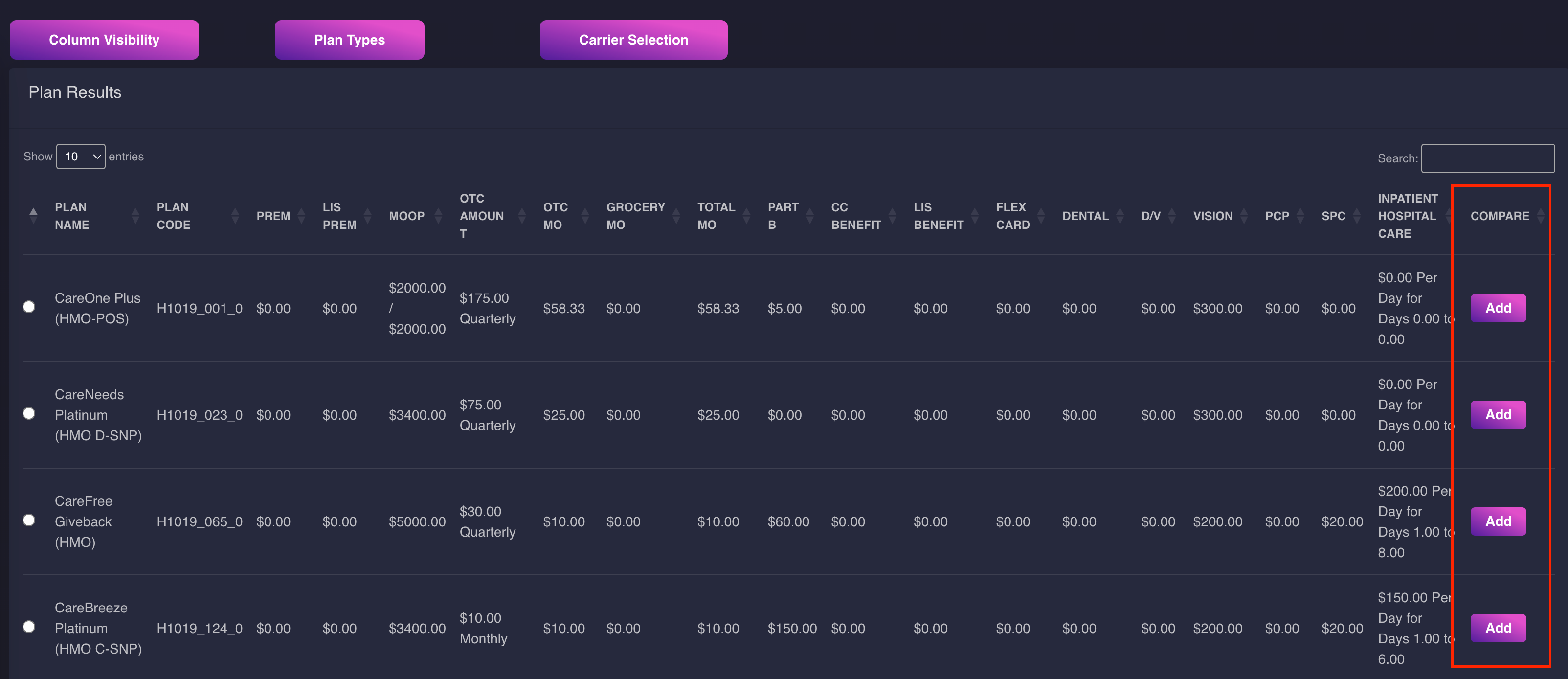 Plan Comparison Tool Now Available!